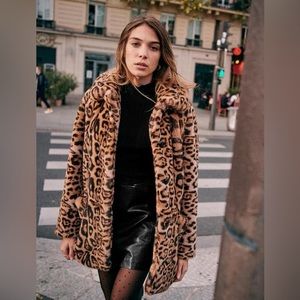 Sézane leopard coat, sz 38 / M